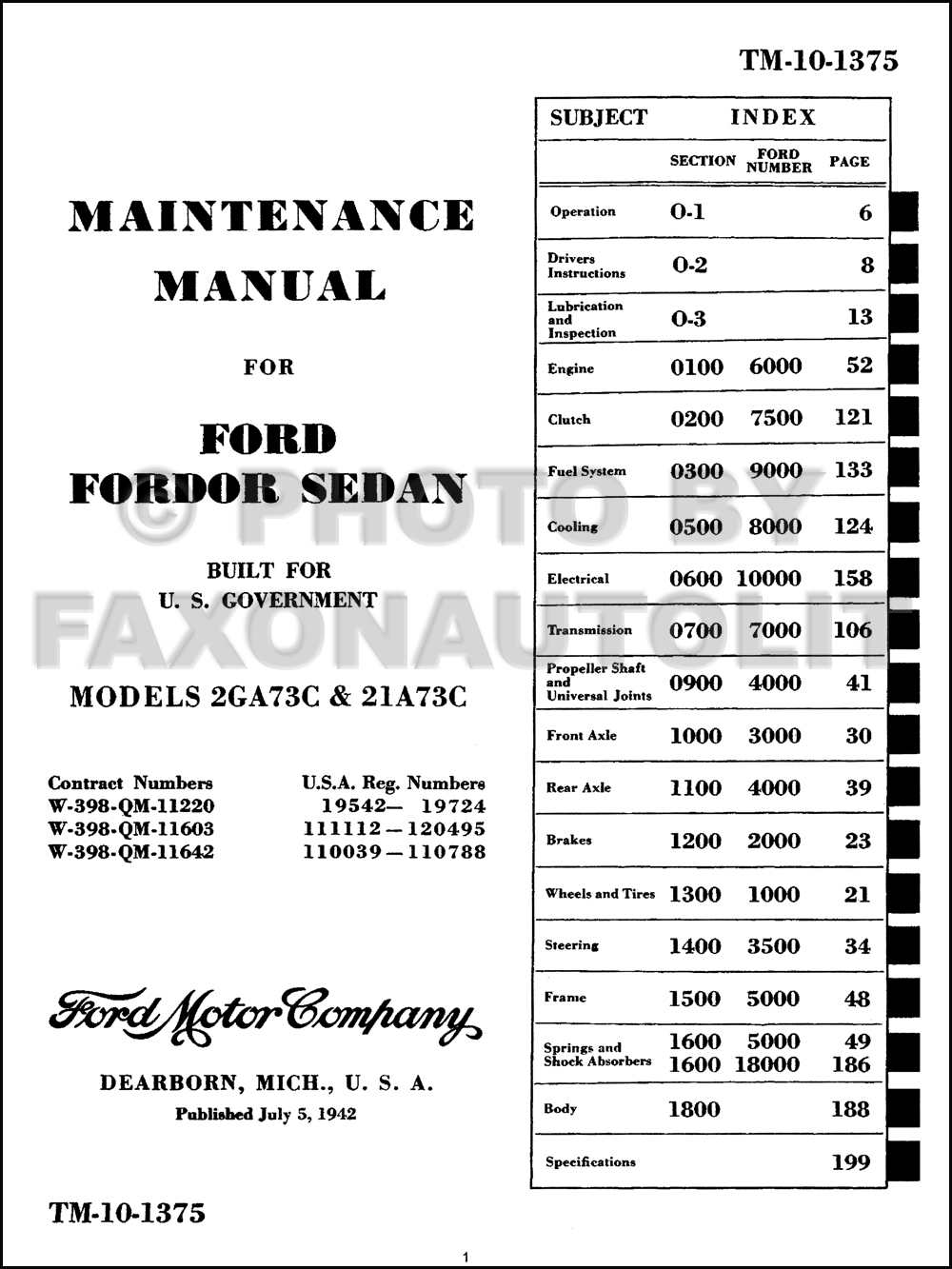 1941-1948 Ford Car & Truck Shop Manual and Parts Catalog Reprint. click on thumbnail to zoom