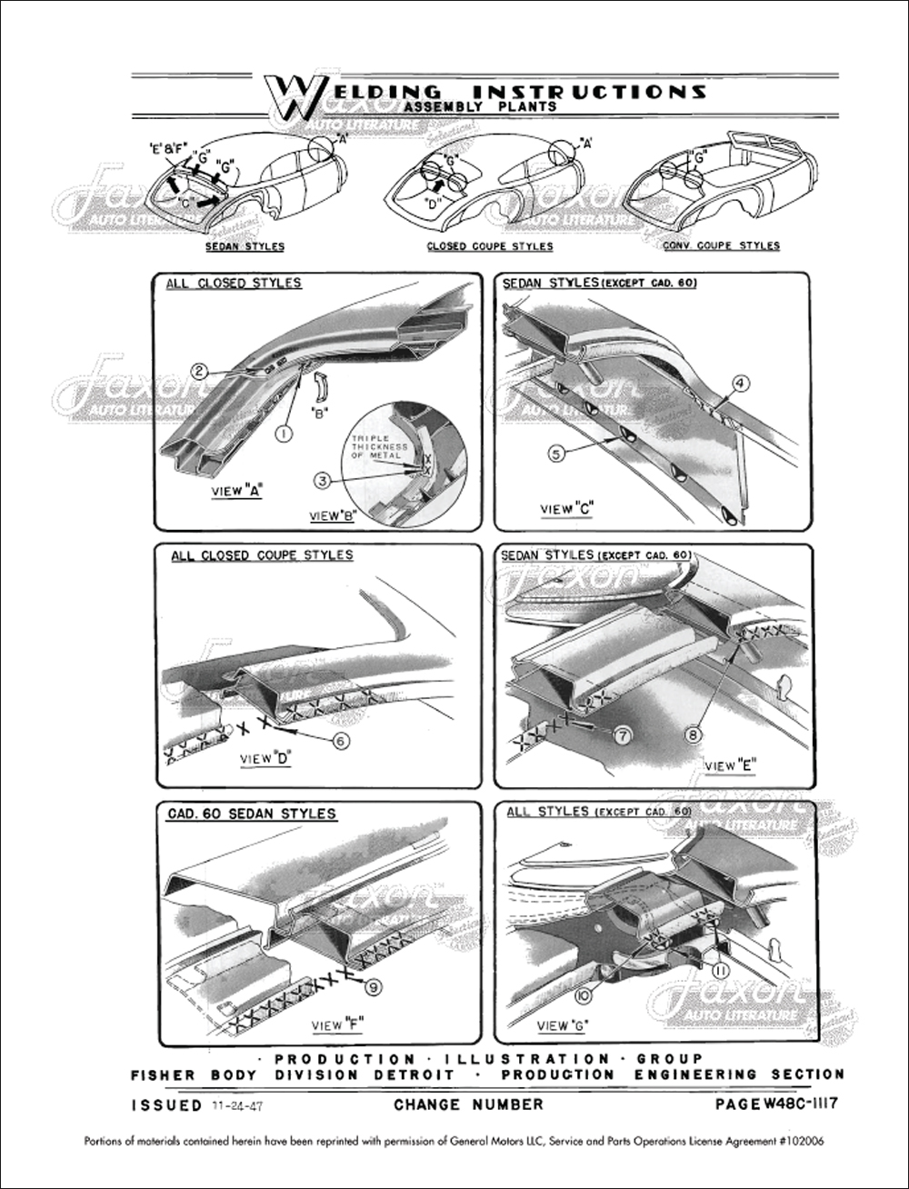 1948-1949 Fisher Body Welding Assembly Service Manual ... 1930 chevrolet wiring diagram 
