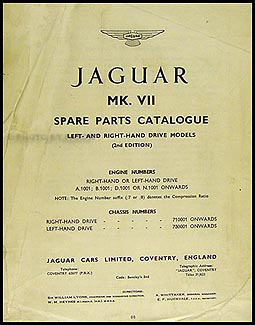 1955-1957 Jaguar Mark VII M Owner's Manual Original