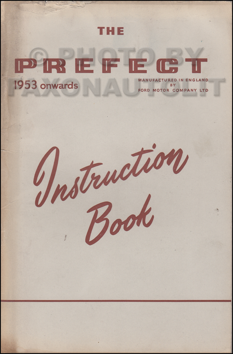 1953-1958 Ford Prefect Owner's Manual Original. AutoServ European Car Shop  Manual