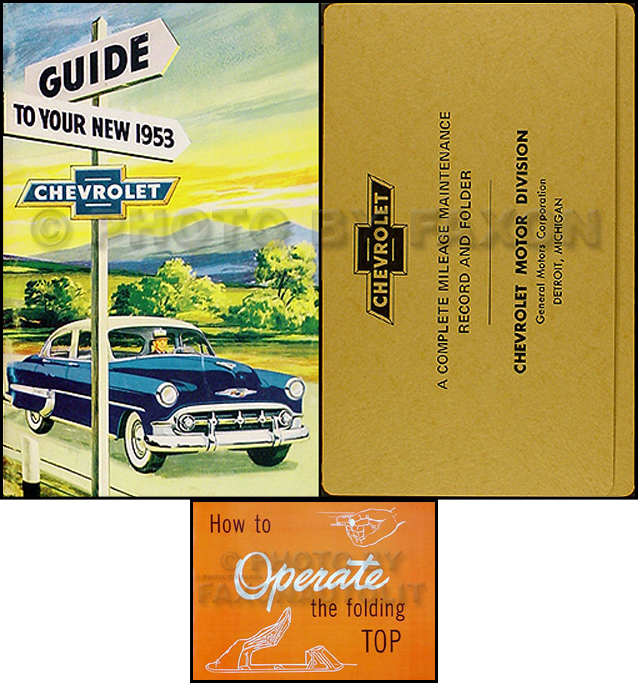 1953 Chevrolet Car Reprint Owner's Manual Package