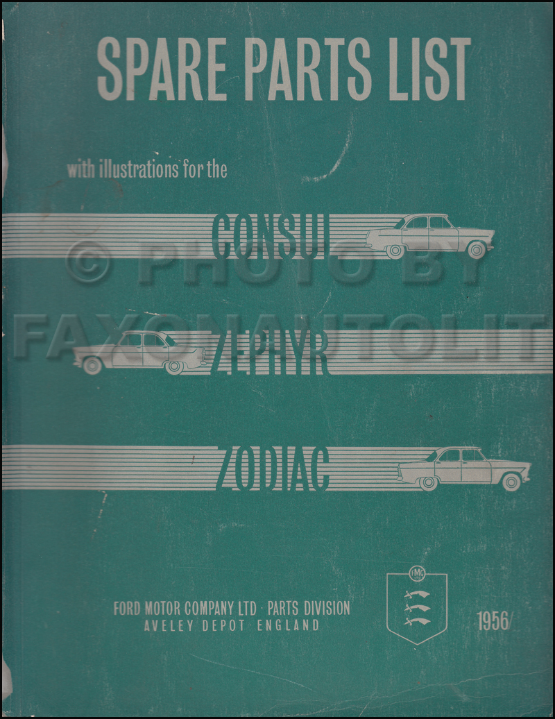 ford company parts on 1956 1960 Ford Parts Catalog Original Consul Zephyr And Zodiac