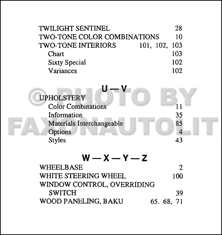 Table of Contents Page