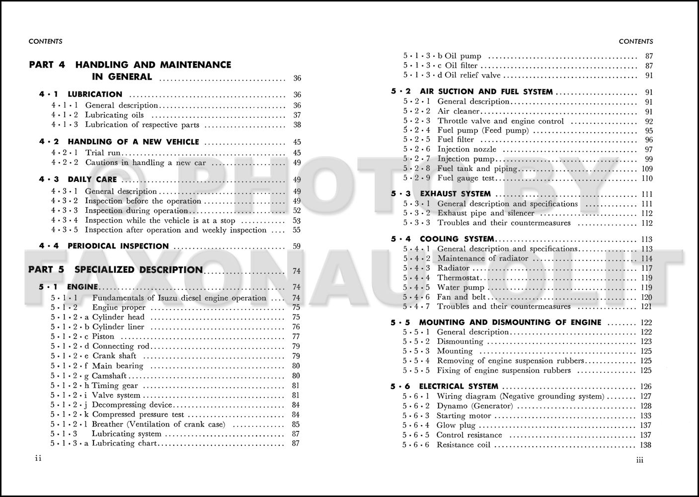 Table of Contents Page
