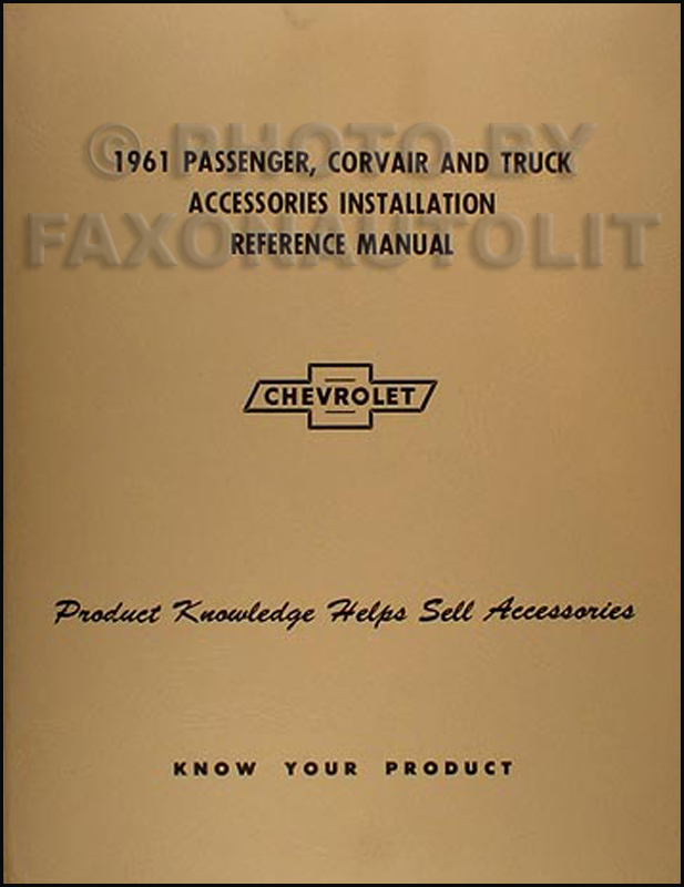 1961 Chevrolet Car Repair Shop Manual Reprint