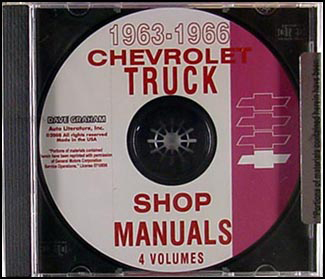 1963 64 65 66 CHEVROLET TRUCK SHOP REPAIR MANUAL ON CD
