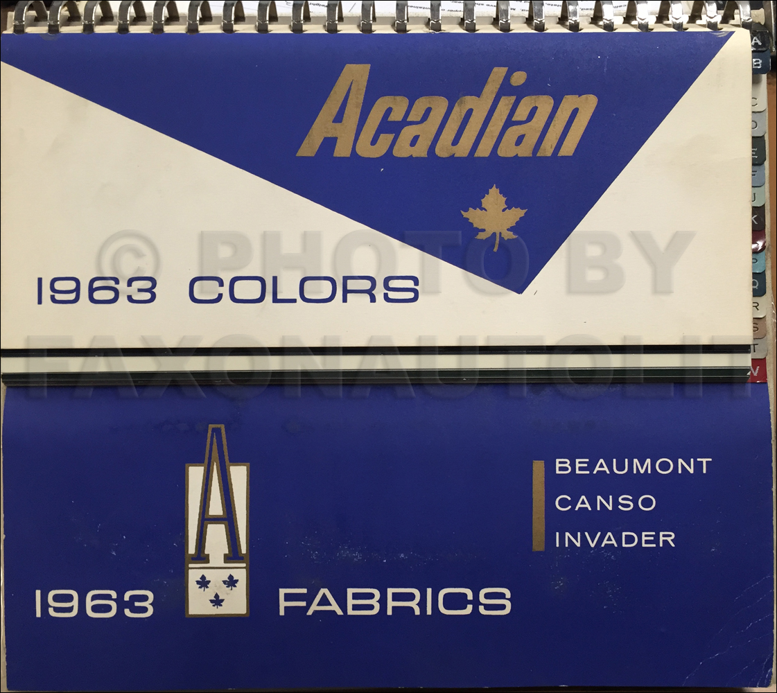 1963 Pontiac Acadian Color &amp; Upholstery Album Original Canadian