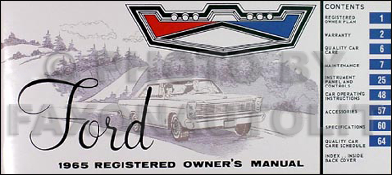 1965 Ford Galaxie  U0026 Ltd Wiring Diagram Manual Reprint