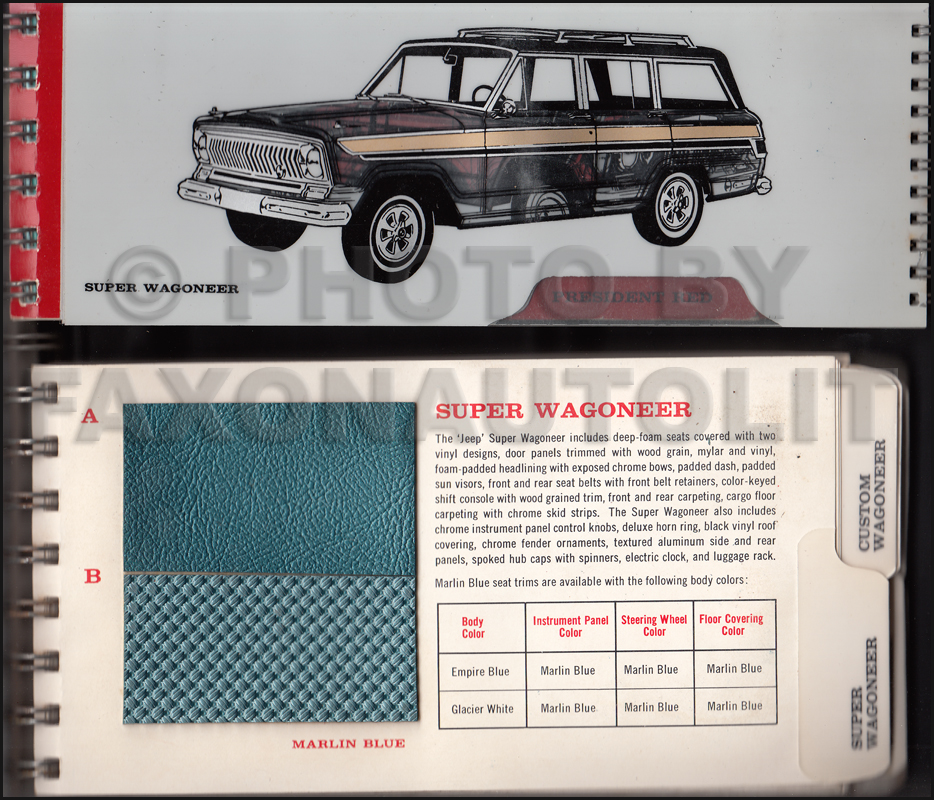 1966 Jeep Color and Upholstery Book Original
