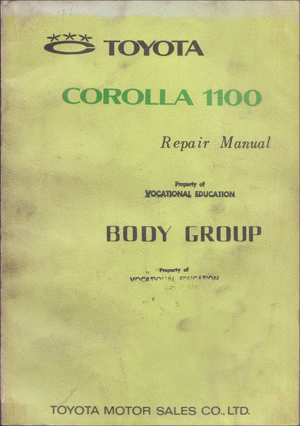 19681970 Toyota Corolla Body Repair Shop Manual Original No. 98412