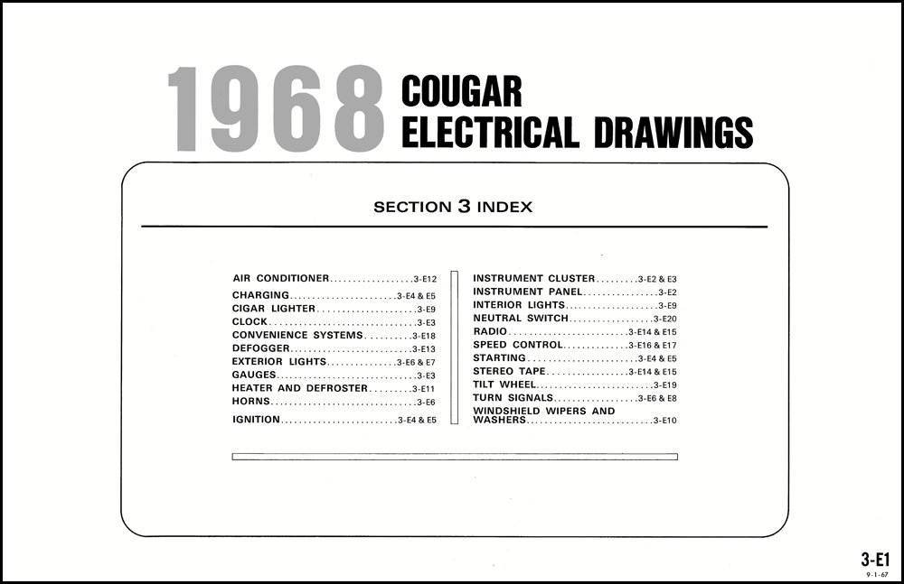 1968 Mercury Cougar and XR7 Wiring Diagram Original 1972 cougar wiring diagram 