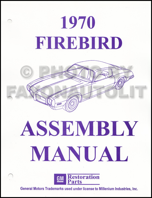 1970 FIREBIRD/ 400/TRANS AM  ASSEMBLY MANUAL-NEW