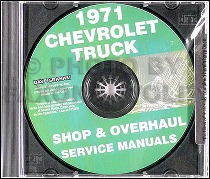 1971 Chevrolet Pickup Truck Wiring Diagram Manual Reprint