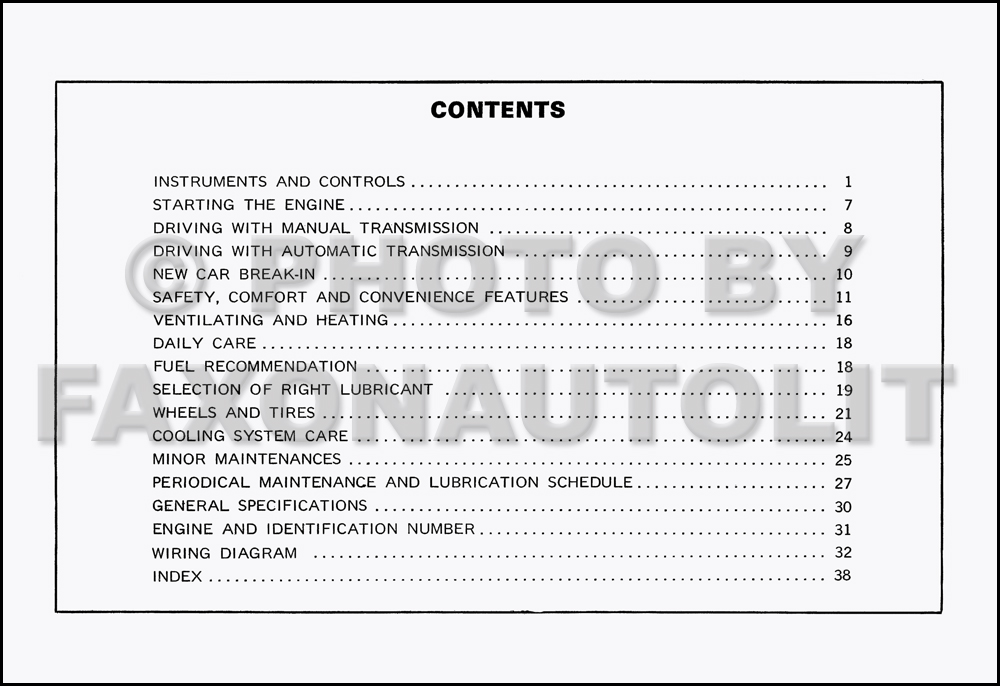 1971 Datsun 510 Owner's Manual Original