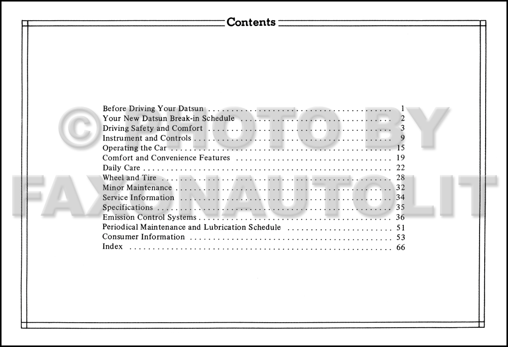 1973 Datsun 610 Owner's Manual Original