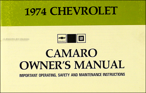 1974 Camaro Wiring Diagram Manual Reprint