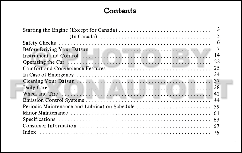 1974 Datsun 710 Owner's Manual Original