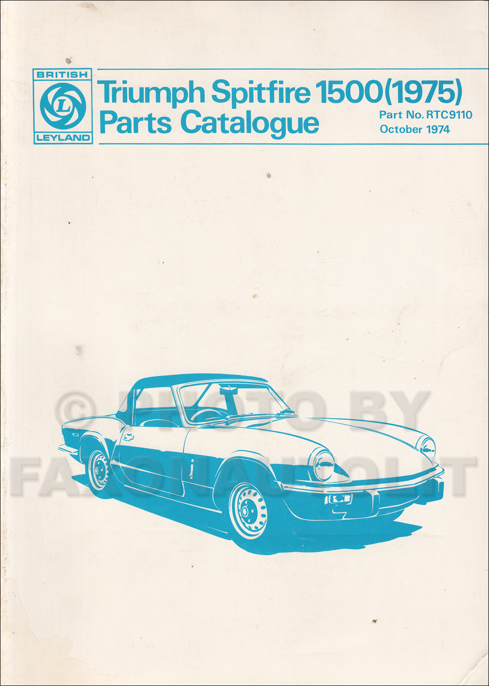 1975-1976 Triumph Spitfire 1500 Parts Book Original