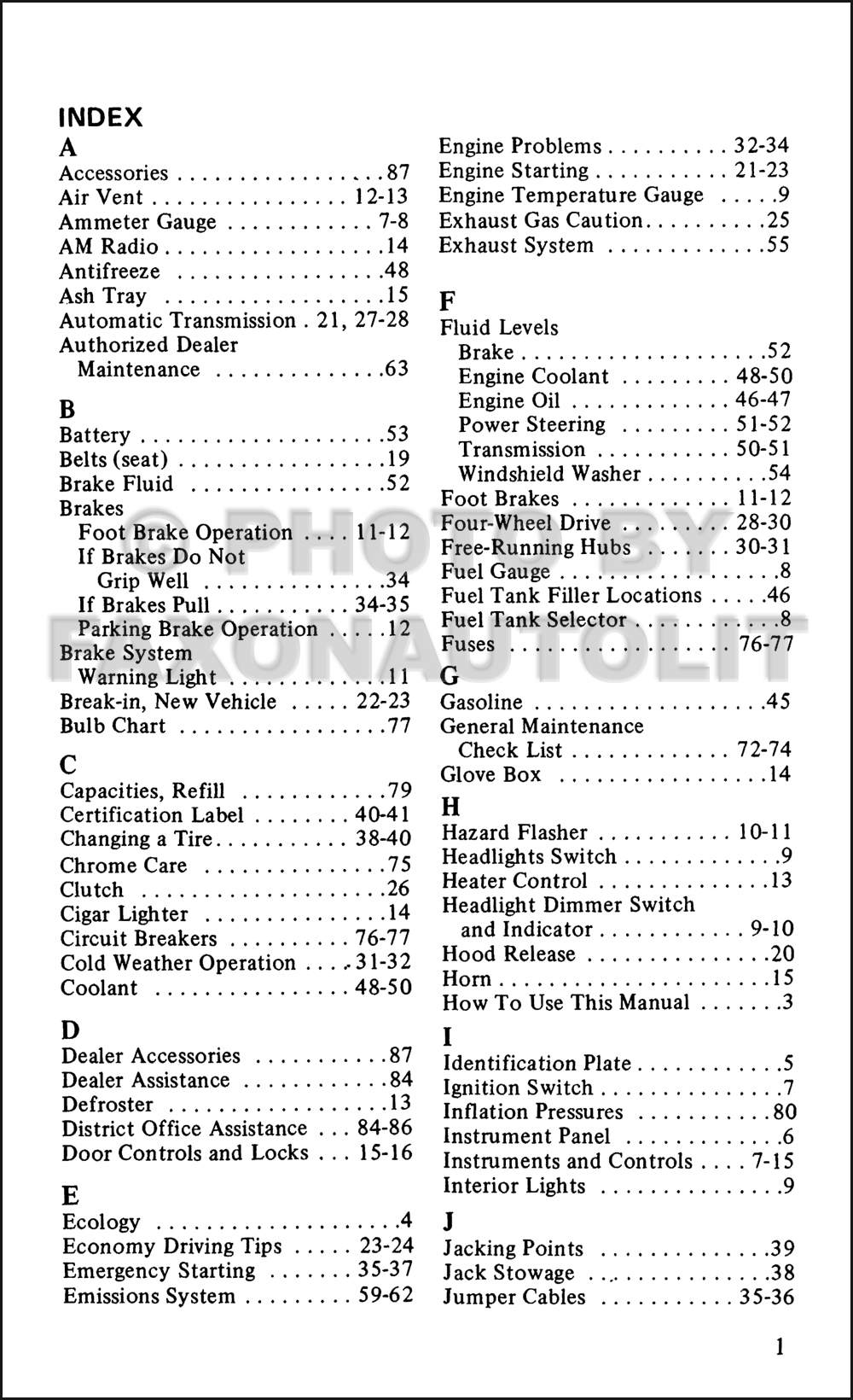 1975 Ford Bronco Owner's Manual Reprint