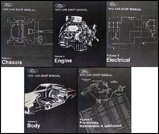 1973 Ford MUSTANG Lincoln Mercury ALL CARS Service Shop Repair Manual SET 5 VOL
