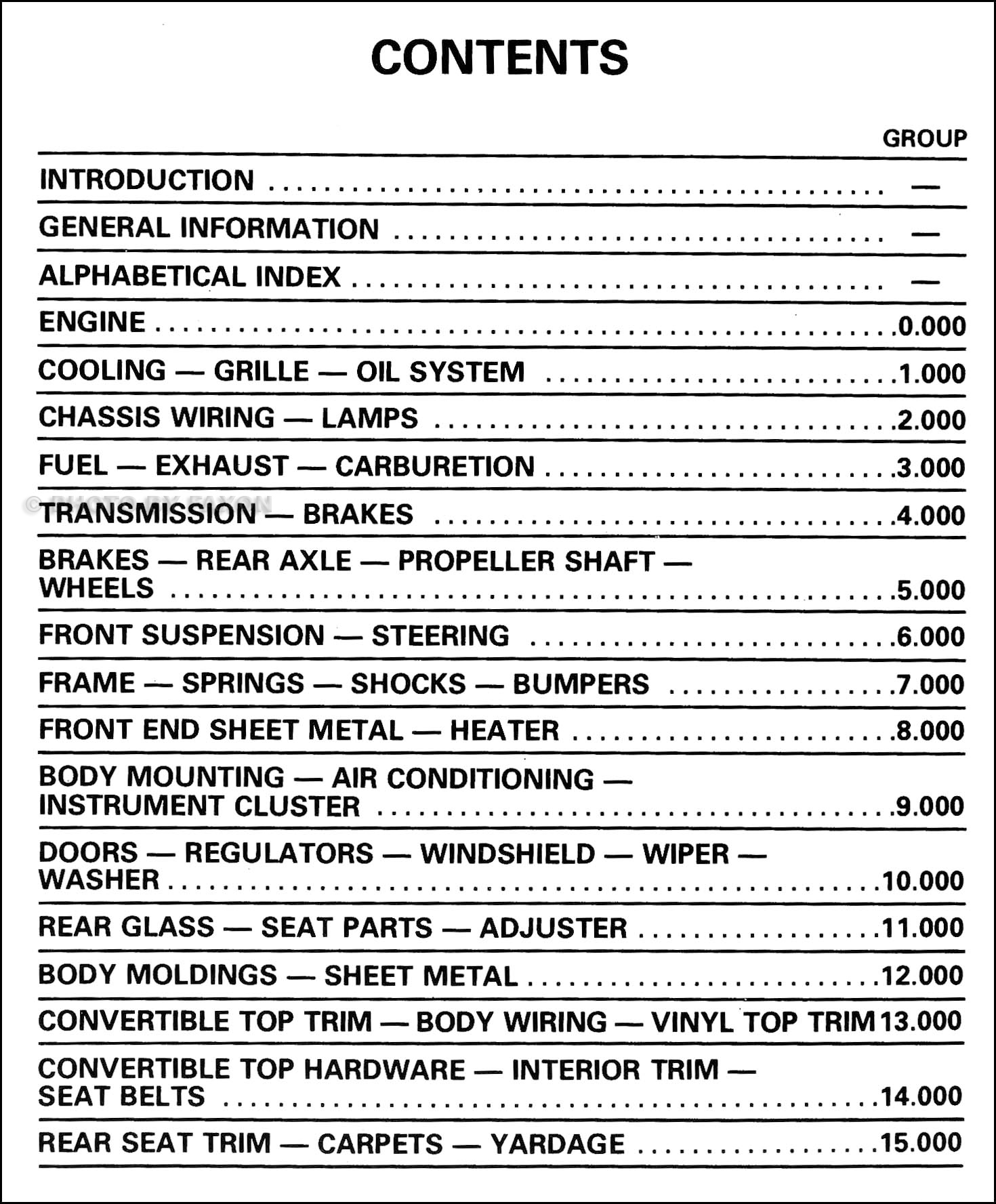 Cadillac catalog parts