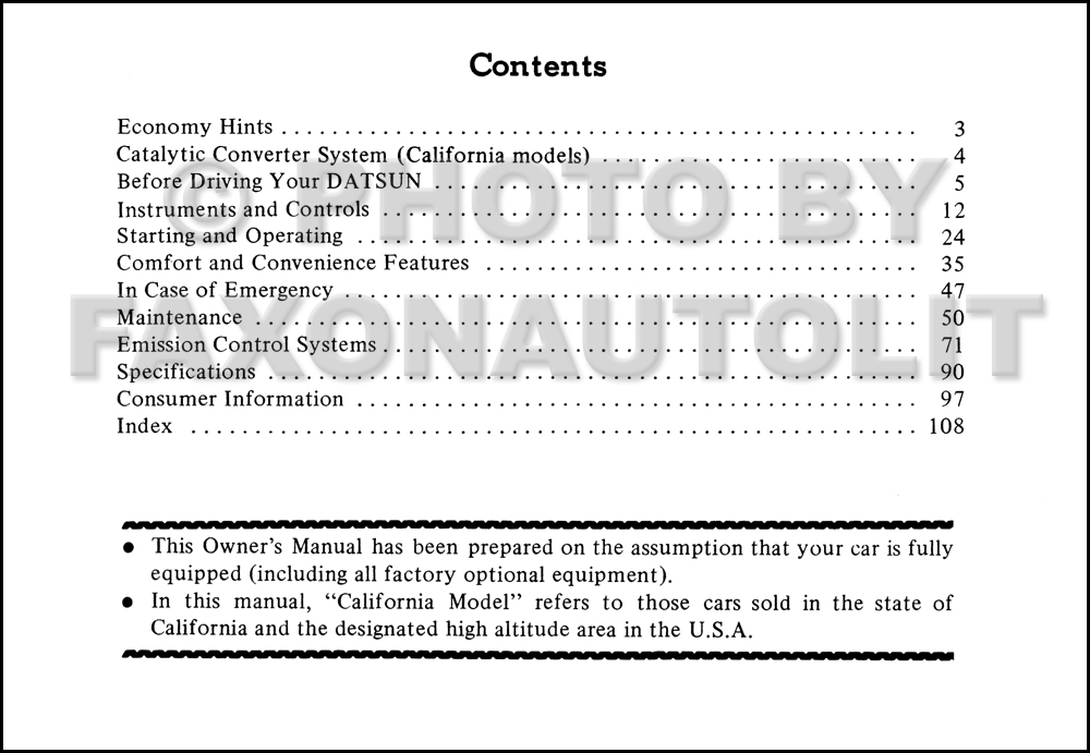 1977 Datsun 810 Owner's Manual Original