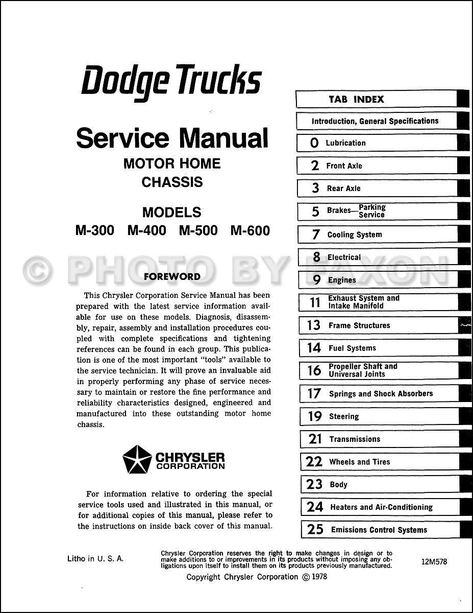 1979 dodge motorhome manual