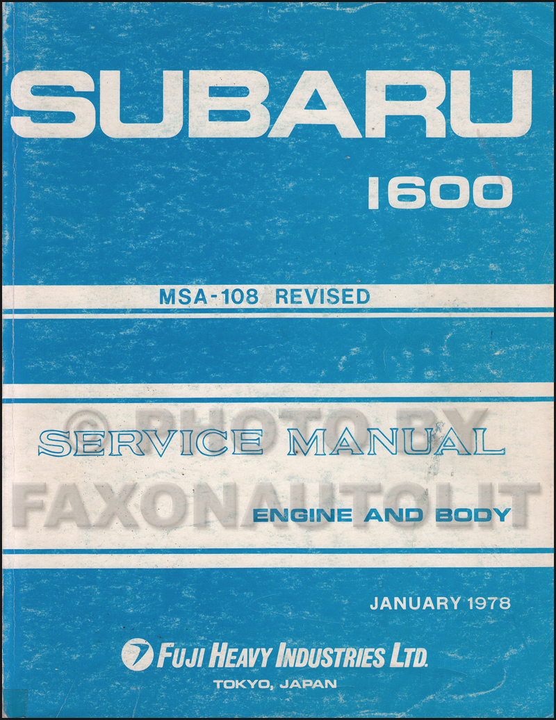 Subaru Sp170 Service Manual