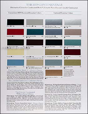 1979 Lincoln Continental & Mark V Original Factory Paint Chips 1959 lincoln wiring diagram 