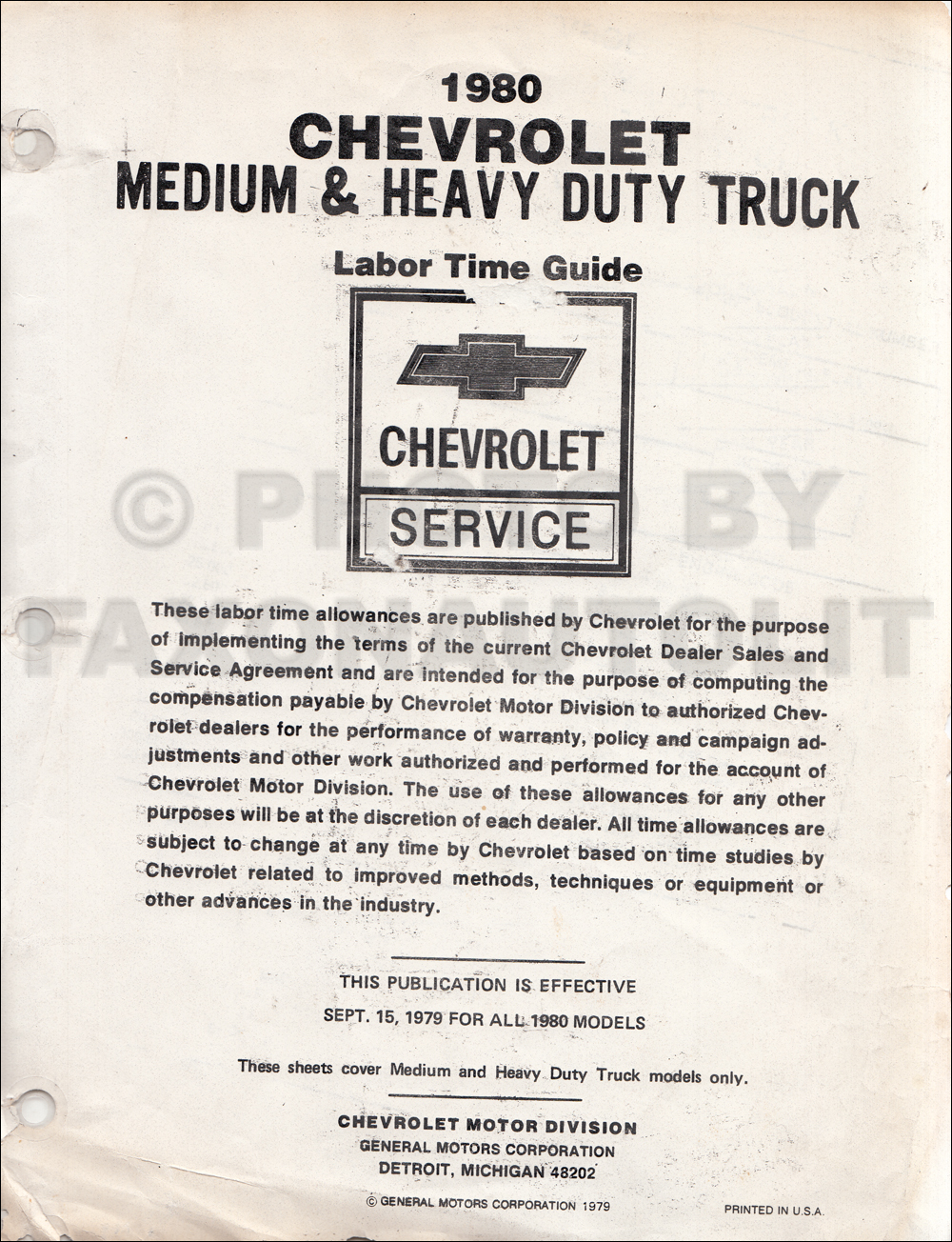 1980 Chevrolet Medium Duty Truck Repair Shop Manual Original 40-70 series