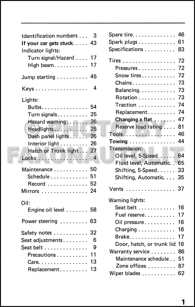 1981 Honda Accord Owner's Manual Original
