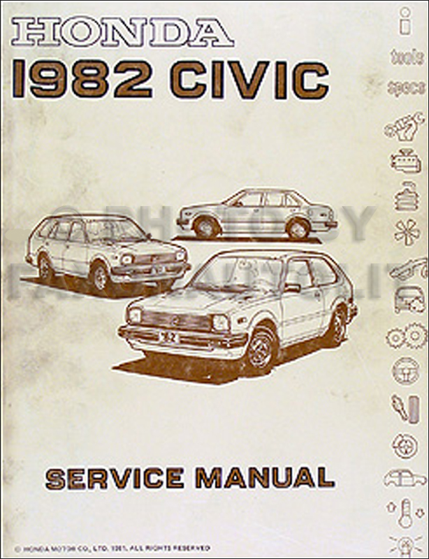 1982 Honda Civic Repair Shop Manual Original