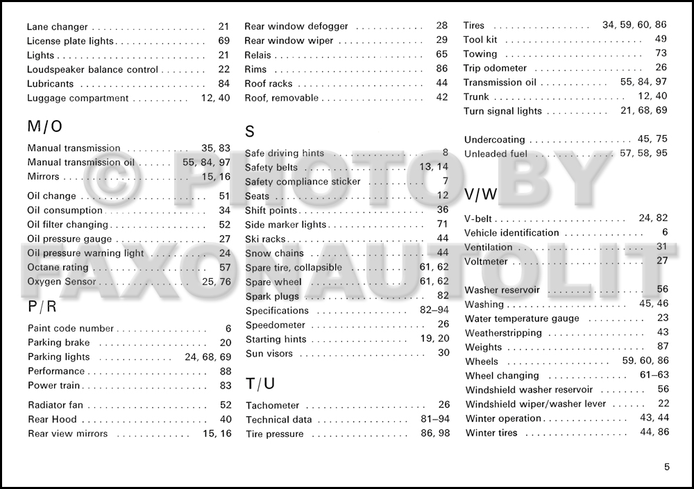 1982 Porsche 924 Owner's Manual Original