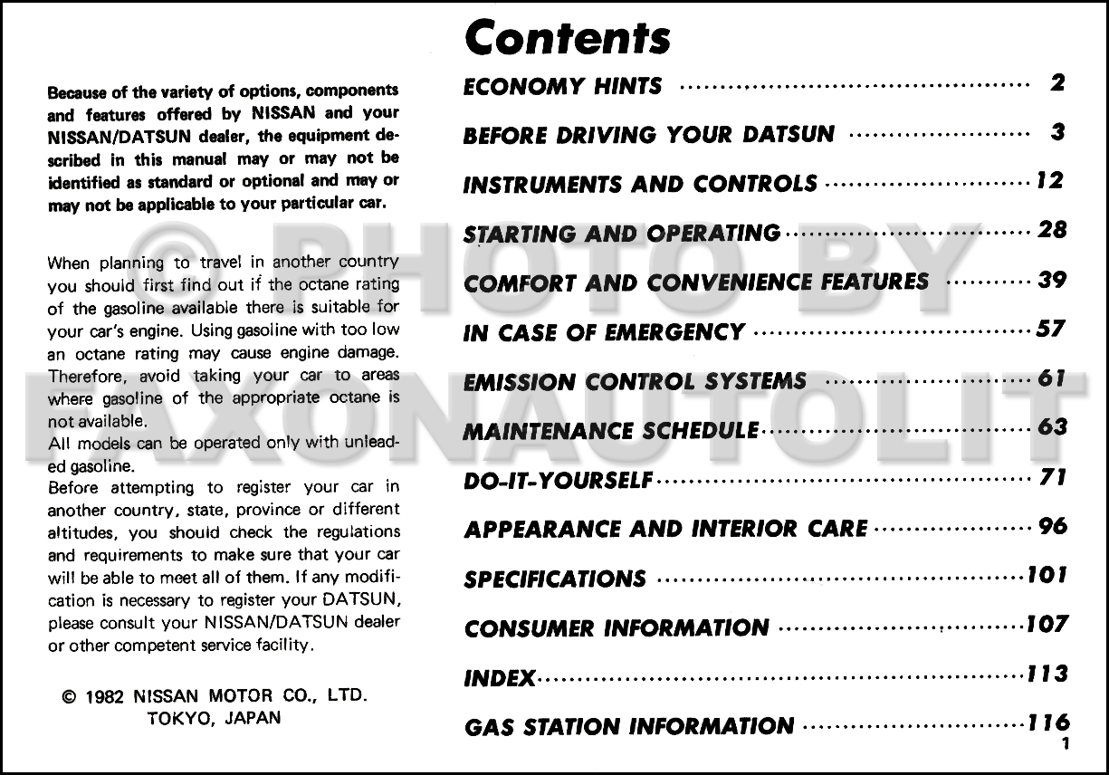 1983 Datsun 280ZX Owner's Manual Original