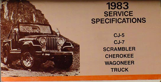 1983 Jeep Color & Upholstery Album and Data Book Original