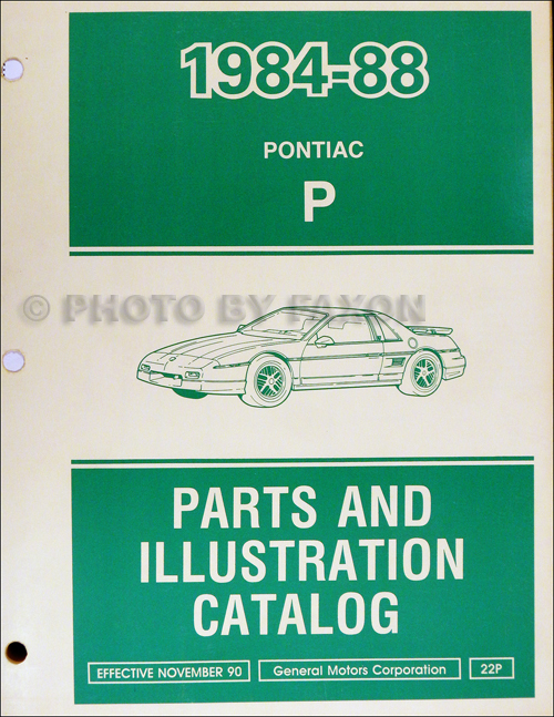 1984 1988 Pontiac Fiero Parts Book Original