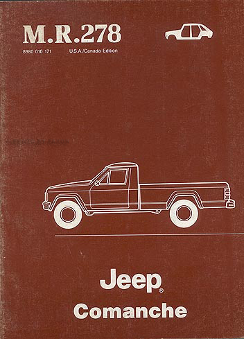 1986-1988 Jeep Comanche Repair Shop Manual Set Reprint--M.R. 277