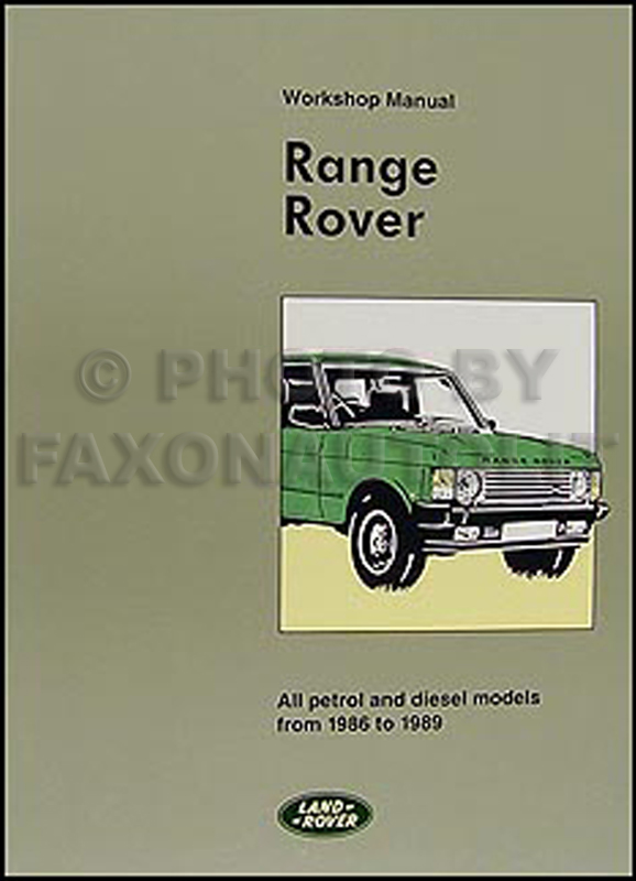 1986 1989 Range Rover Repair Shop Manual Reprint