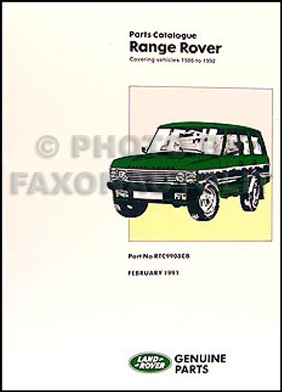 1990-1994 Range Rover Repair Shop Manual Reprint