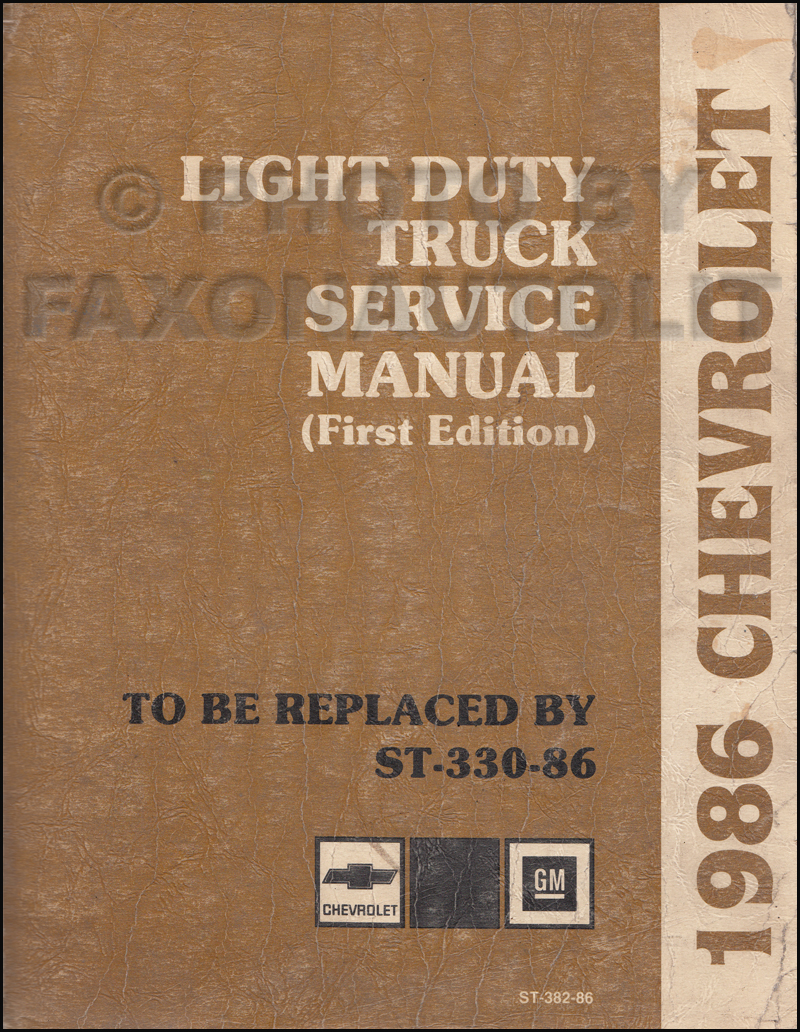 1986 Chevy Truck Repair Shop Manual Original Pickup Blazer