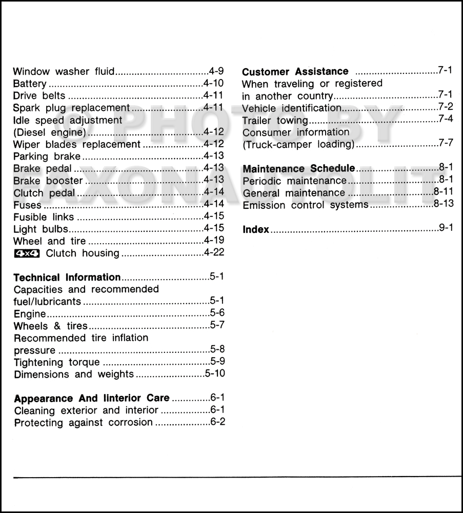 1987 Nissan Truck and Pathfinder Owner's Manual Original