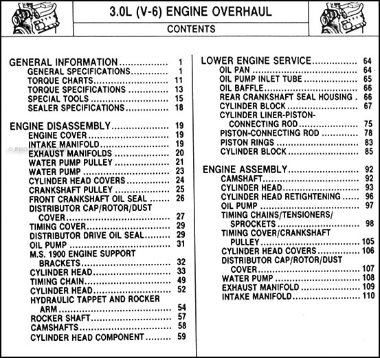 1988 Eagle Premier 6 Cylinder Engine Overhaul Manual Original