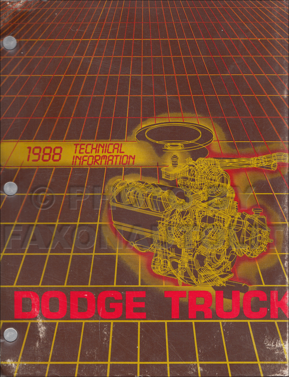 1988 Dodge Ram Van U0026 Wagon Repair Shop Manual Original