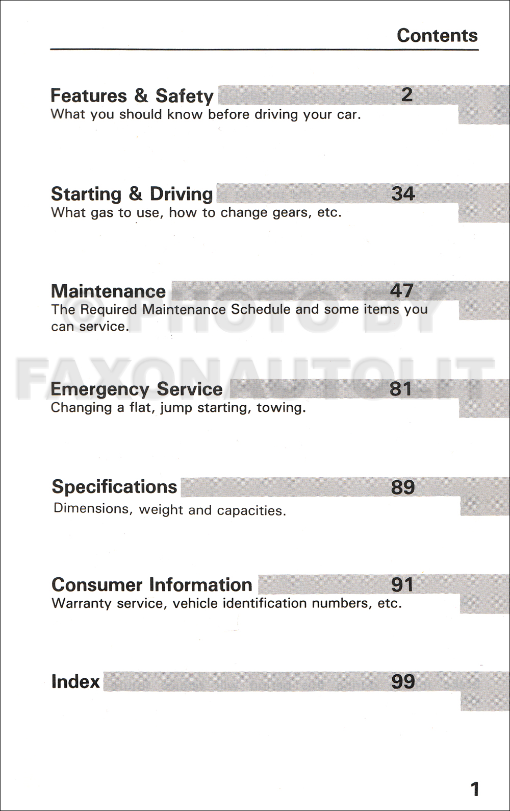 1988 Honda Civic Wagon Owner's Manual Original. click on thumbnail to zoom