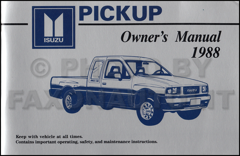 1988 Isuzu Pickup Truck Owner's Manual Original Canadian