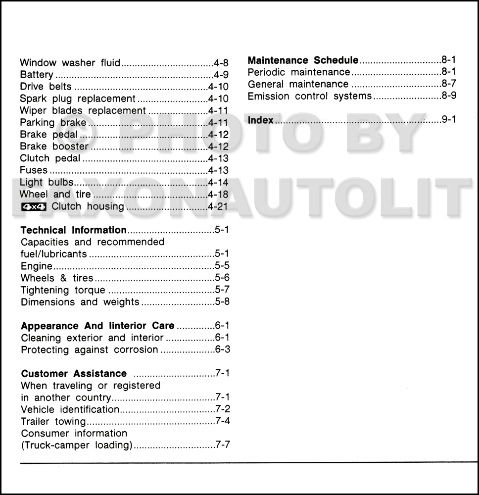 1988 Nissan Pickup Truck And Pathfinder Owner's Manual Original