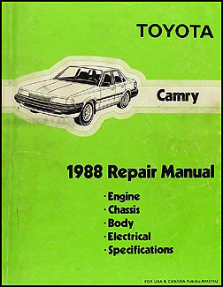 1988 Toyota Camry Wiring Diagram Manual Original