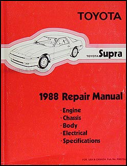 1988 Toyota Supra Wiring Diagram Manual Factory Reprint