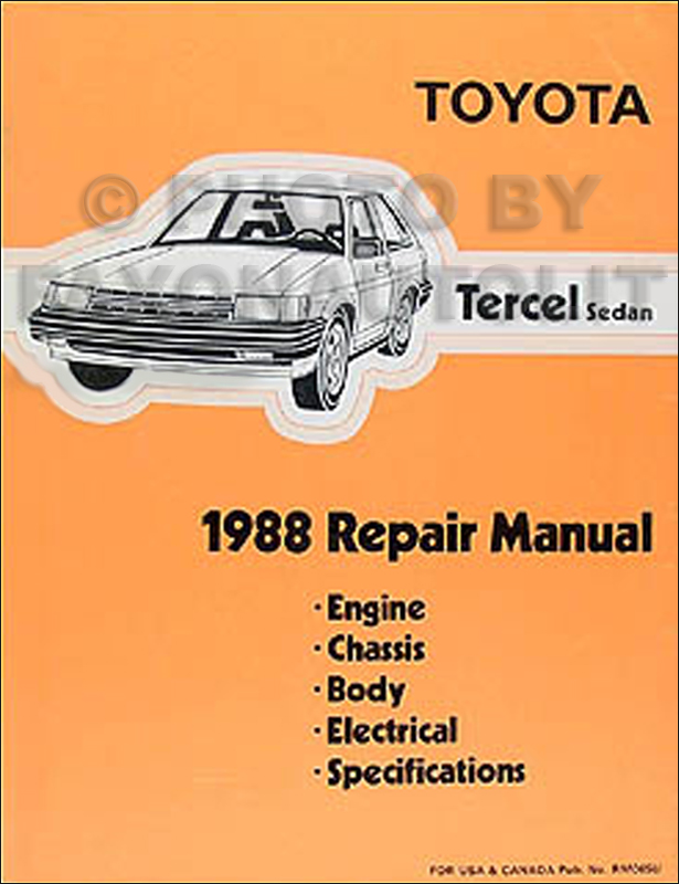 1988 Toyota TERCEL WAGON Electric Wiring Diagrams Service Manual