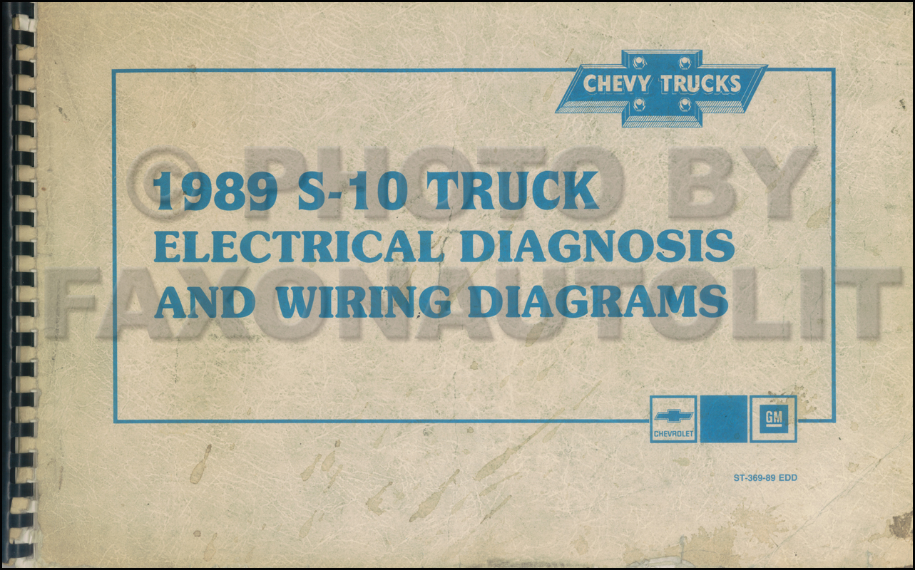 1989 Chevy S 10 Pickup Blazer Wiring Diagram Manual Original